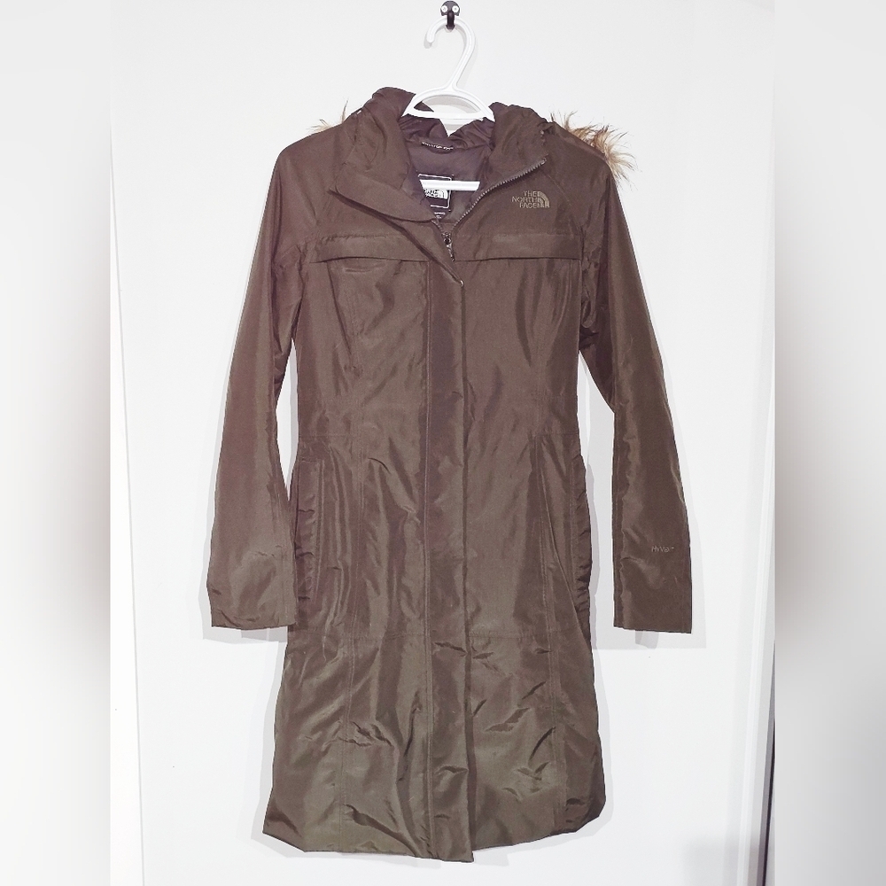The North Face HyVent Parka Coat Womens XSmall Green - Goose Down